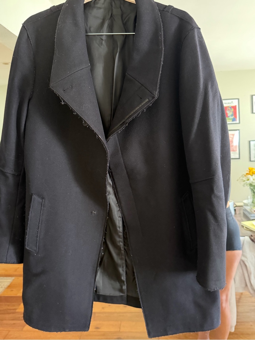 Vintage AllSaints Men's Black Pea Coat